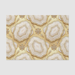 Luxury Decoupage White + Gold Agate Geode Tissue Paper