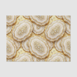 Luxury Decoupage White + Gold Agate Geode Tissue Paper