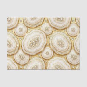 Luxury Decoupage White + Gold Agate Geode Tissue Paper