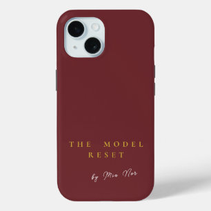 Luxury Deep Burgundy & Gold Parisian Chic iPhone C 15 Case
