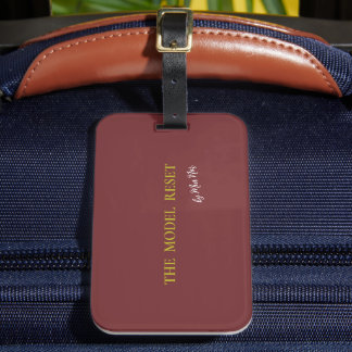 Luxury Deep Burgundy & Gold Parisian Chic Luggage  Tag