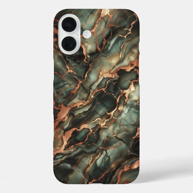 Luxury Deep Emerald Marble Phone Case - Elegant  (Back)