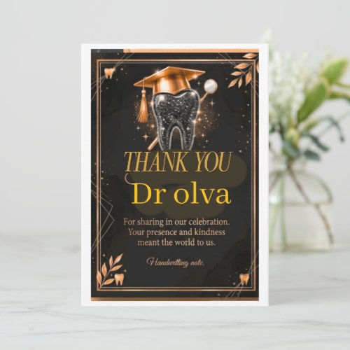 Luxury Dental Hygiene Graduation Thank You Card -