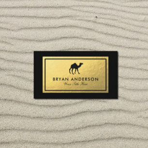 Luxury Desert Business Card – Gold Camel Design
