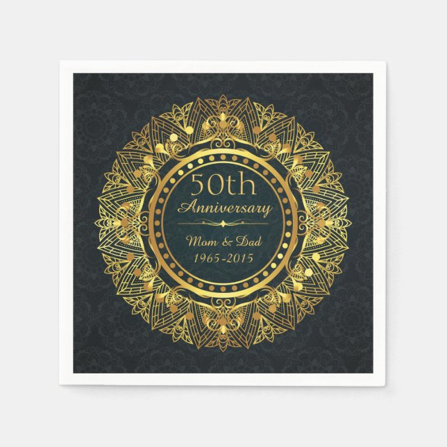 Luxury design 50th Wedding Anniversary Napkins (Front)