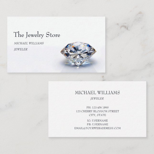Luxury Design Diamond Jeweler  Business Card (Front/Back)