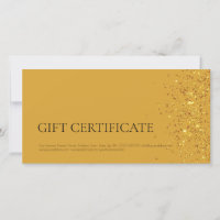 Luxury Design Gift Certificate Gold Sparkle Yellow
