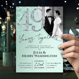 Luxury Diamond 49th Wedding Anniversary   Invitation