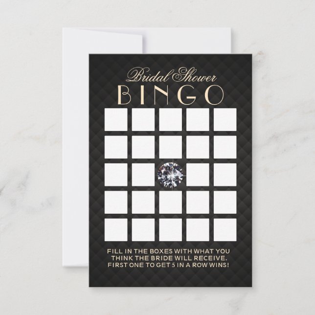 Luxury Diamond Bridal Shower Bingo Cards (Front)