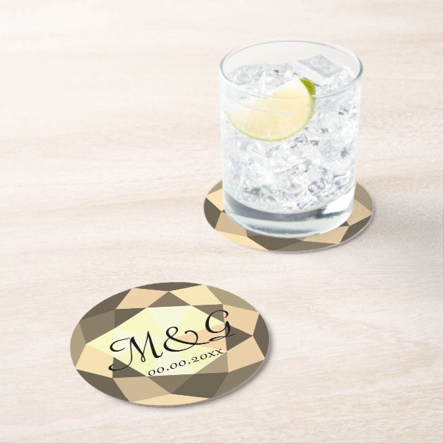 Luxury diamond gem stone custom wedding coasters (Insitu)