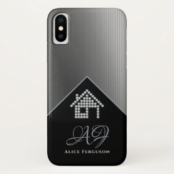 Luxury Diamond Home | Initals Iphone X Case by BestCases4u at Zazzle