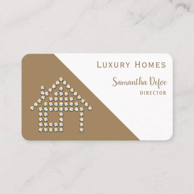 Luxury Diamond Home | Professional Real Estate Business Card (Front)