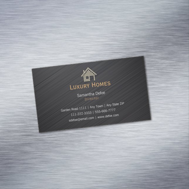 Luxury Diamond Home | Professional Real Estate Business Card Magnet (In Situ)