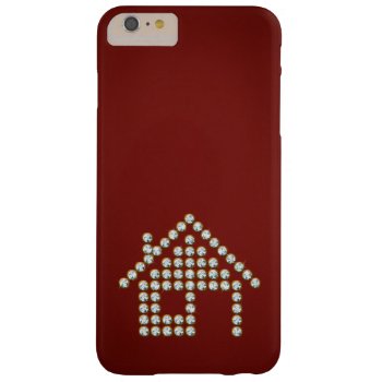 Luxury Diamond Home | Red Background Barely There Iphone 6 Plus Case by BestCases4u at Zazzle