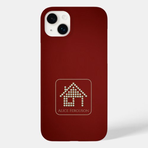 Luxury Diamond Home  Red Background Case_Mate iPhone 14 Plus Case