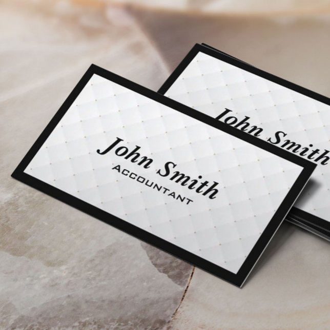 Luxury Diamond Quilt Accountant Business Card (Creator Uploaded)