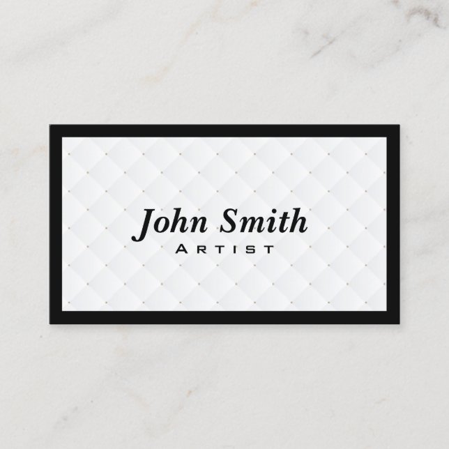 Luxury Diamond Quilt Artist Business Card (Front)