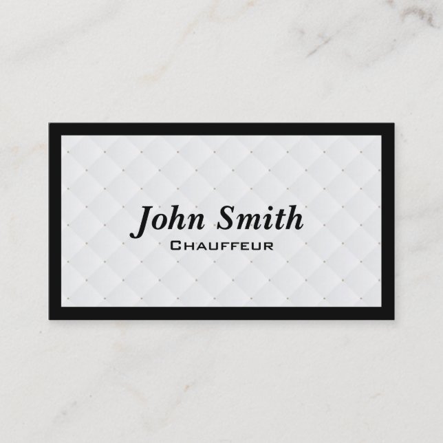 Luxury Diamond Quilt Chauffeur Business Card (Front)