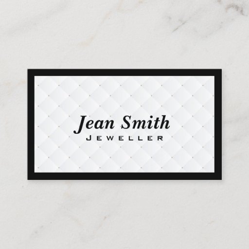 Customizable Luxury Diamond Quilt Jewellery Business Card
