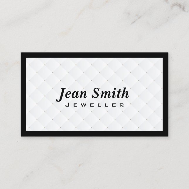 Luxury Diamond Quilt Jewellery Business Card (Front)