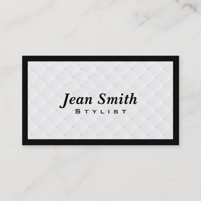 Luxury Diamond Quilt Stylist Business Card (Front)