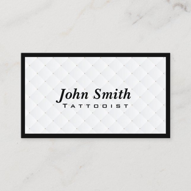 Luxury Diamond Quilt Tattoo Art Business Card (Front)