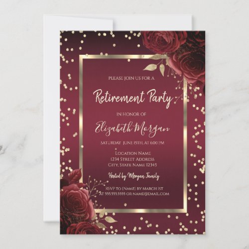 Luxury Diamonds Dark Red Roses Retirement