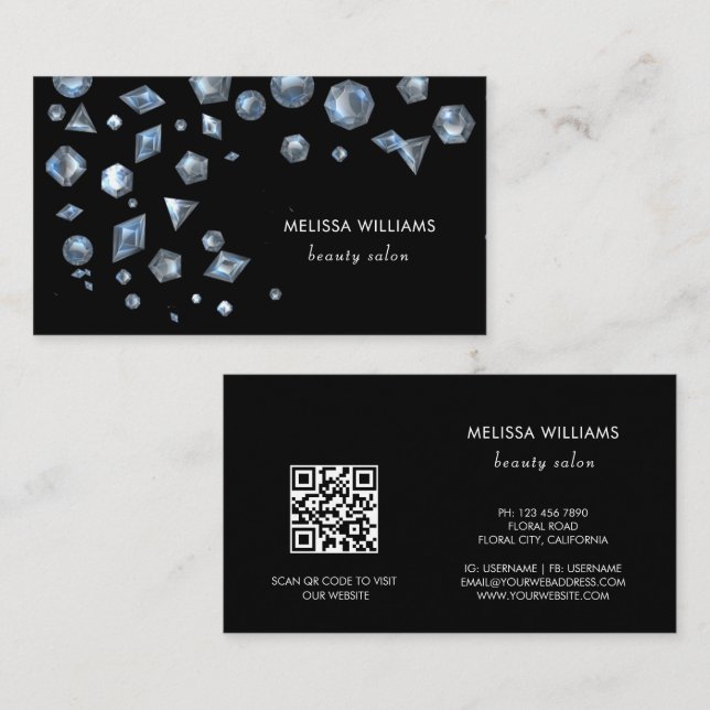 Luxury Diamonds Jeweler Jewelry Store Business Card (Front/Back)