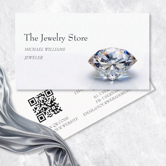 Luxury Diamonds Jeweler Jewelry Store Business Card (Creator Uploaded)
