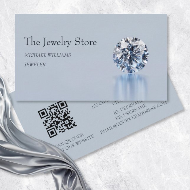 Luxury Diamonds Jeweler Jewelry Store Business Card (Creator Uploaded)