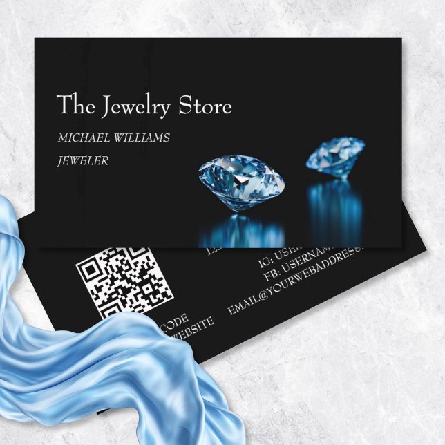 Luxury Diamonds Jeweler Jewelry Store Business Card (Creator Uploaded)