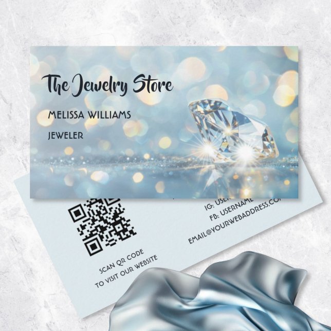 Luxury Diamonds Jeweler Jewelry Store Business Card (Creator Uploaded)