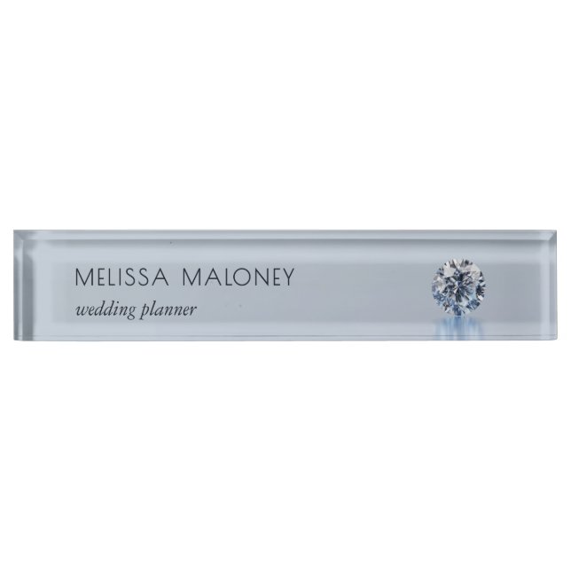 Luxury Diamonds Jeweler Jewelry Store Desk Name Plate (Front)
