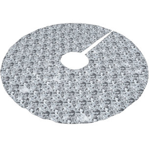 Luxury Diamonds silver shine Brushed Polyester Tree Skirt