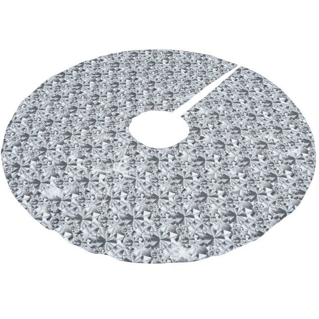 Luxury Diamonds silver shine Brushed Polyester Tree Skirt (Angled)