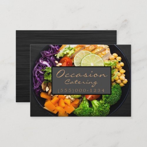 Luxury Dinner Food Plate Design Chef Catering Business Card