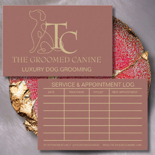Luxury Dog Grooming Business Card Burnt Terracotta