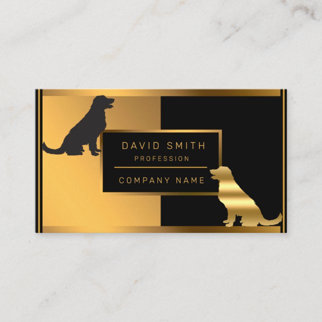 Luxury Dog Professional Add Your Text Business Card (Front)