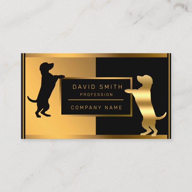 Luxury Dog Veterinarian Professional Add Your Text Business Card (Front)