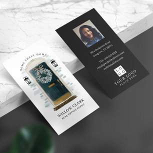 Luxury Door Black Professional Real Estate Photo Business Card