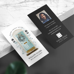 Luxury Door Black Professional Real Estate Photo Business Card