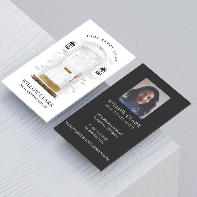 Luxury Door Professional Real Estate Agent Photo Business Card (Creator Uploaded)