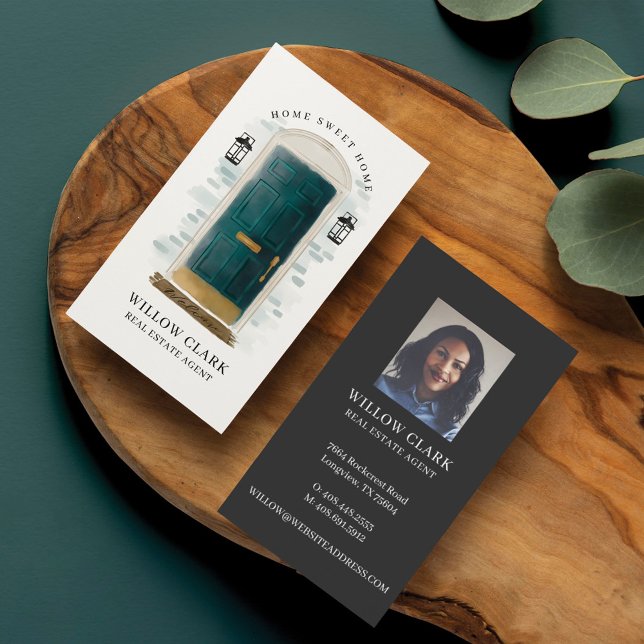 Luxury Door Professional Real Estate Agent Photo Business Card (Creator Uploaded)