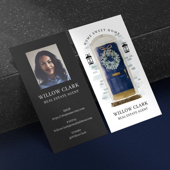 Luxury Door Professional Real Estate Agent Photo Business Card (Creator Uploaded)