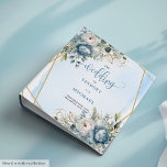 Luxury Dusty Blue Eucalyptus Gold Frame Wedding  3 Ring Binder<br><div class="desc">✅ For matching items search 210W in my collections ✅ Keep your wedding memories beautifully organized with this elegant watercolor wedding binder, featuring dusty blue flowers, lush eucalyptus greenery, and a shimmering gold glitter frame. Designed with romance and sophistication in mind, this piece is perfect as a wedding planner, keepsake...</div>