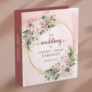 Luxury Dusty Pink Eucalyptus Wedding Memory Album 3 Ring Binder