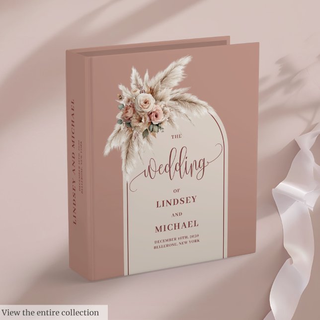 Luxury Dusty Pink Pampas Grass Wedding Binder (Luxury Dusty Pink Pampas Grass Wedding Binder)