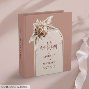 Luxury Dusty Pink Pampas Roses Wedding Binder