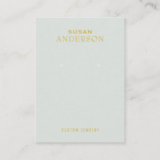 Luxury Earring Holder-Soft Neutral with Gold Font Business Card