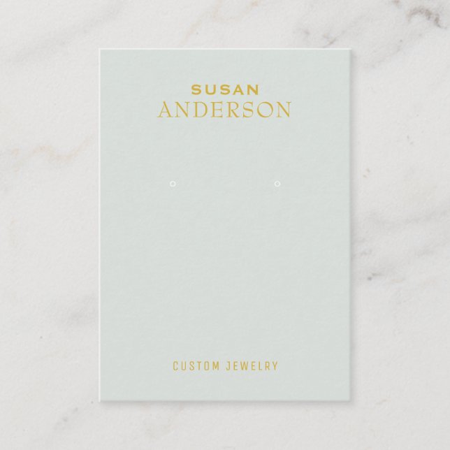 Luxury Earring Holder-Soft Neutral with Gold Font Business Card (Front)